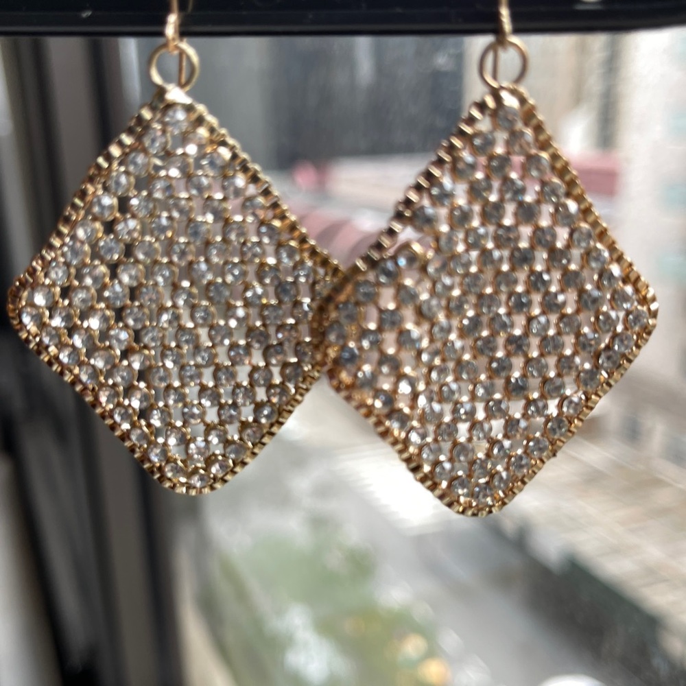 Rhinestone Mesh drop earrings.  Perfect for the holidays or evenings out.